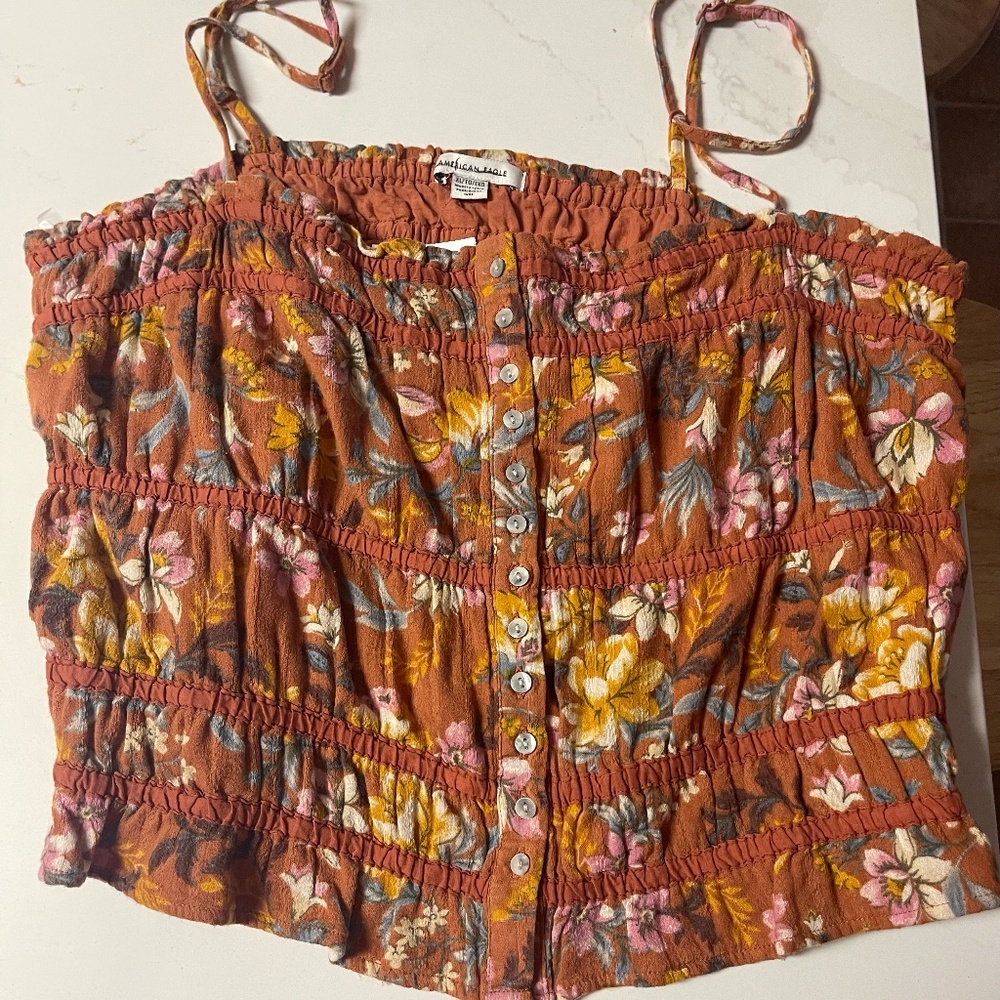 American Eagle Floral Summer Top